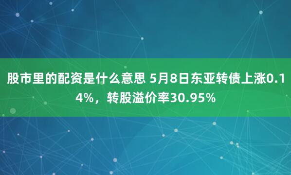 股市里的配资是什么意思 5月8日东亚转债上涨0.14%，转股溢价率30.95%