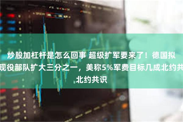 炒股加杠杆是怎么回事 超级扩军要来了！德国拟将现役部队扩大三分之一，美称5%军费目标几成北约共识