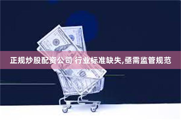 正规炒股配资公司 行业标准缺失,亟需监管规范