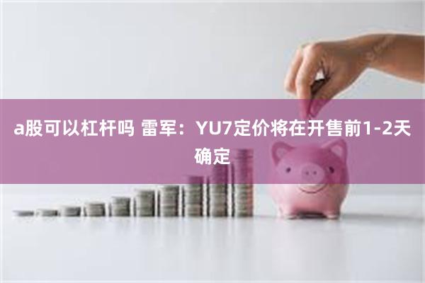 a股可以杠杆吗 雷军：YU7定价将在开售前1-2天确定