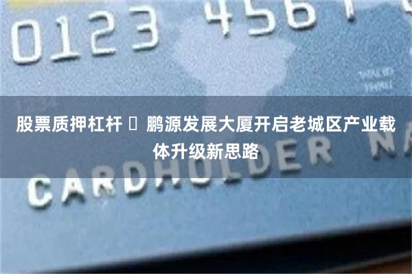 股票质押杠杆 ​鹏源发展大厦开启老城区产业载体升级新思路