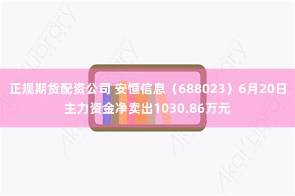 正规期货配资公司 安恒信息（688023）6月20日主力资金净卖出1030.86万元
