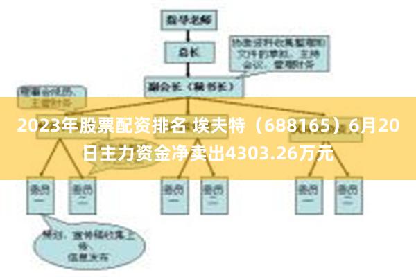 2023年股票配资排名 埃夫特（688165）6月20日主力资金净卖出4303.26万元