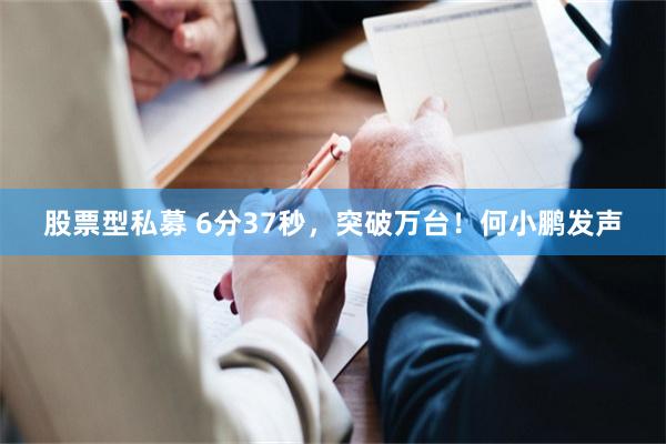 股票型私募 6分37秒，突破万台！何小鹏发声