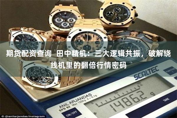 期货配资查询  田中精机：三大逻辑共振，破解绕线机里的翻倍行情密码