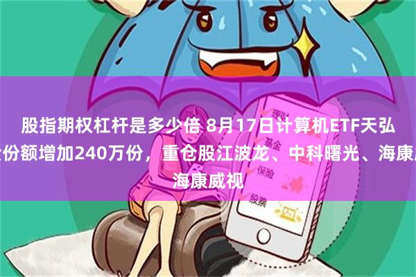 股指期权杠杆是多少倍 8月17日计算机ETF天弘基金份额增加240万份，重仓股江波龙、中科曙光、海康威视