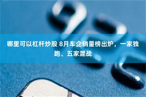 哪里可以杠杆炒股 8月车企销量榜出炉，一家独跑、五家混战