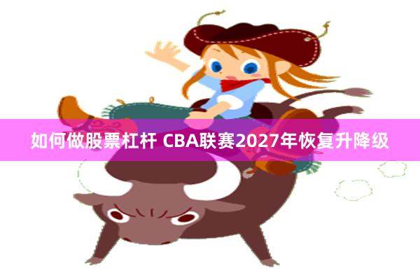 如何做股票杠杆 CBA联赛2027年恢复升降级