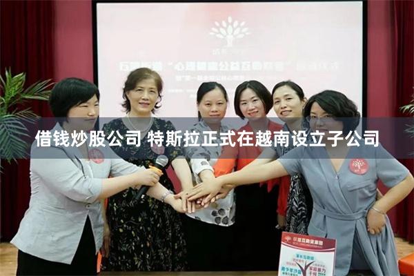 借钱炒股公司 特斯拉正式在越南设立子公司