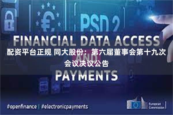 配资平台正规 同大股份:第六届董事会第十九次会议决议公告