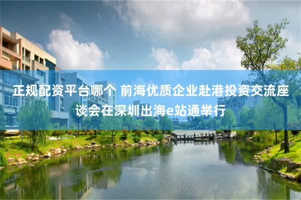 正规配资平台哪个 前海优质企业赴港投资交流座谈会在深圳出海e站通举行