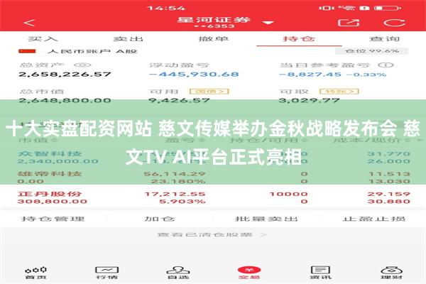 十大实盘配资网站 慈文传媒举办金秋战略发布会 慈文TV AI平台正式亮相
